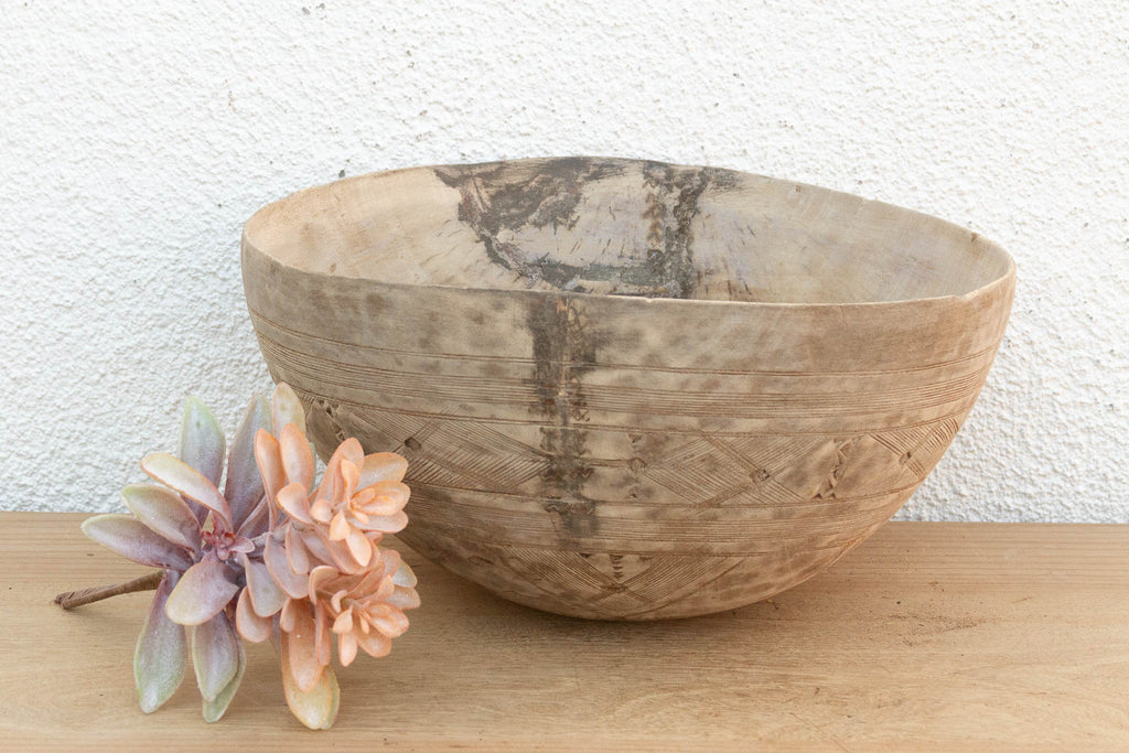African Bleached Wood Milk Bowl