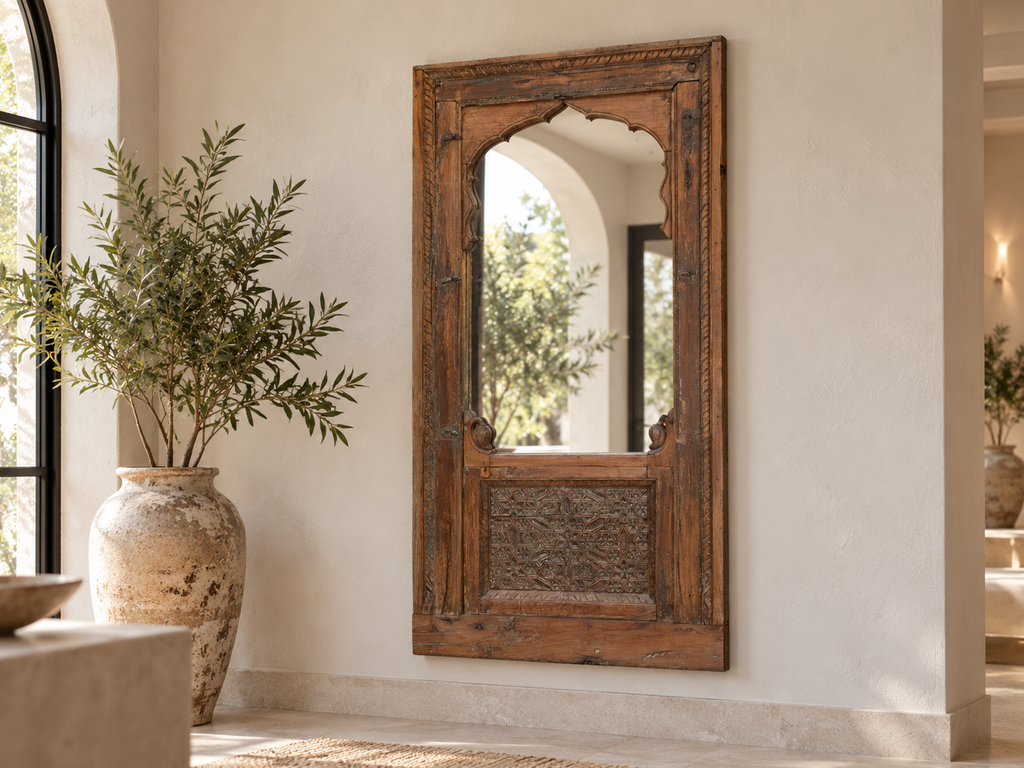 Antique Architectural Mughal Arch Mirror (Trade)