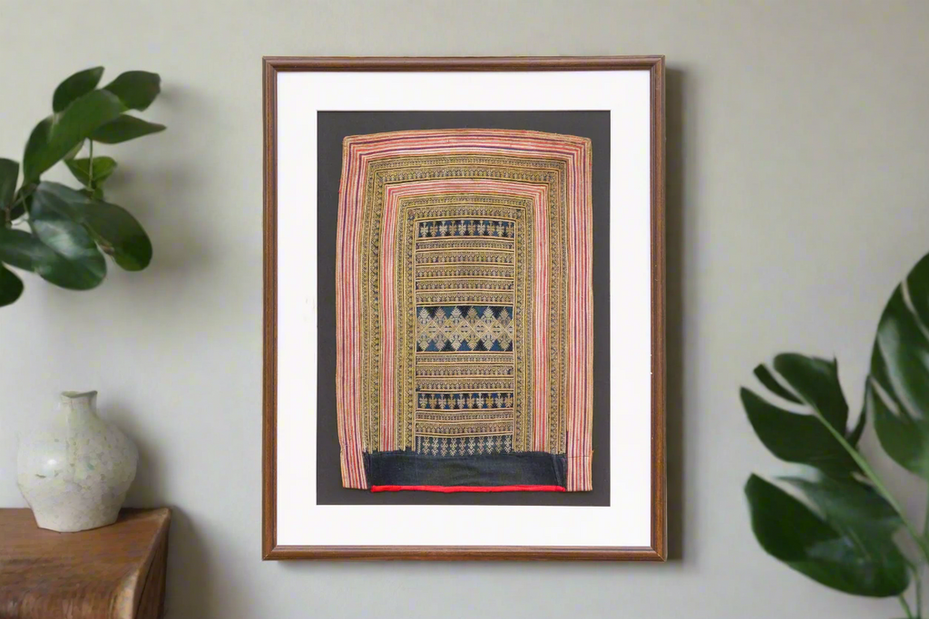 Antique Chinese Miao Tribal Framed Panel (Trade)