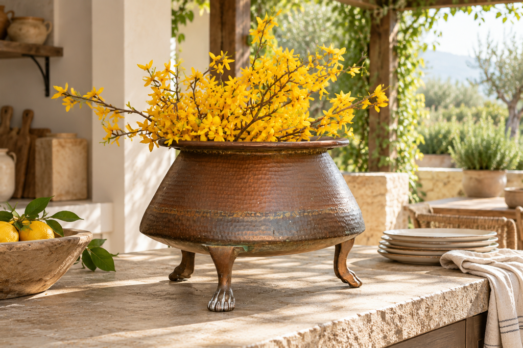 Large Antique English Copper Cauldron