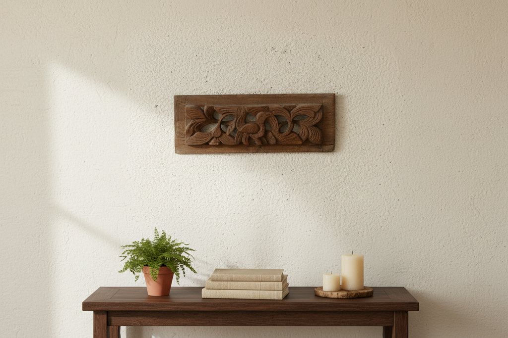 Antique Wax Patinated Wall Carving