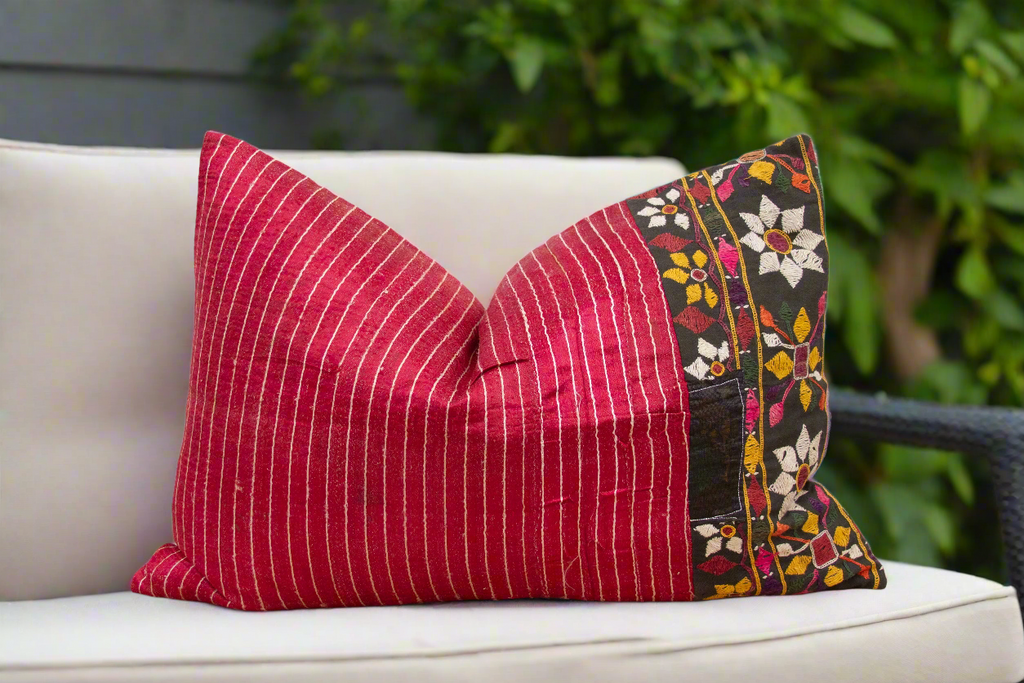 Arusha Antique Mashru Tribal Lumbar Pillow