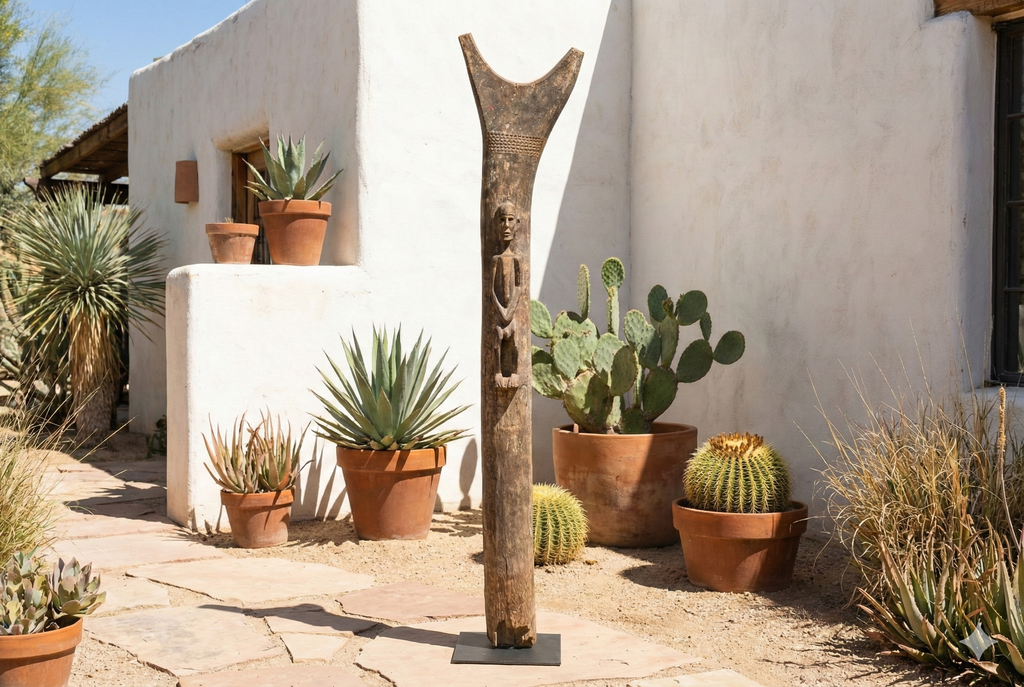 Authentic Finely Carved Yoruba House Post