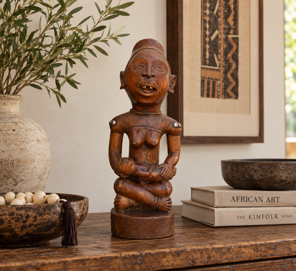 African Phemba Mother & Child Figure