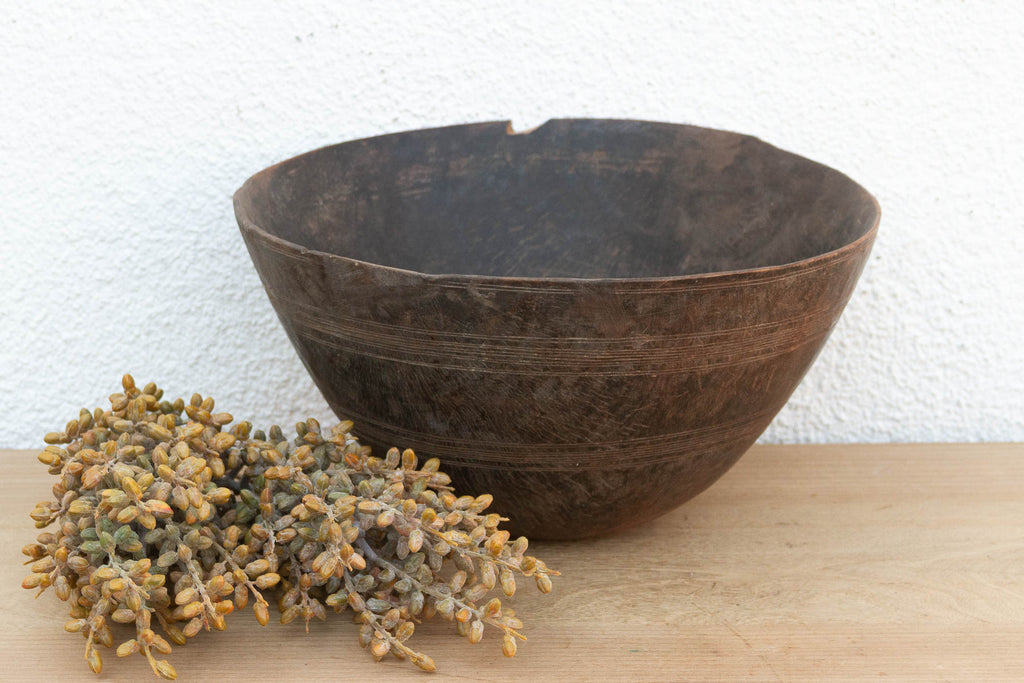 Dark Cacao Finish African Dough Bowl