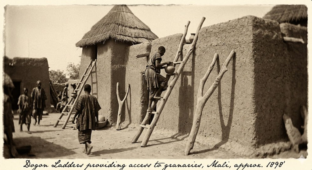 19th Century West African Sun-Bleached Ladder