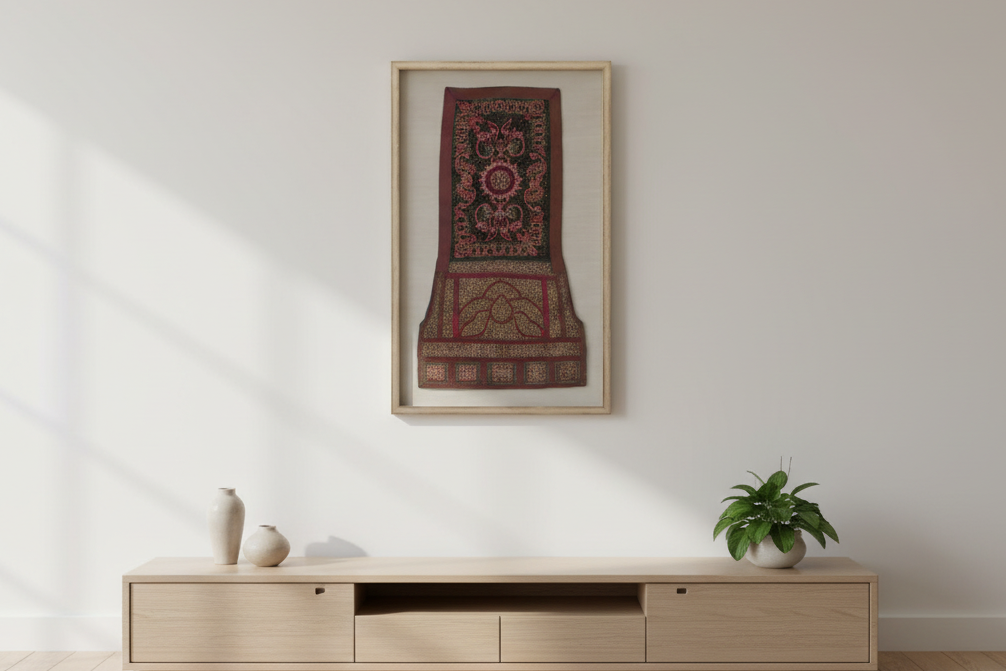 Dragon Crest, Framed Miao Ceremonial Textile (Trade)