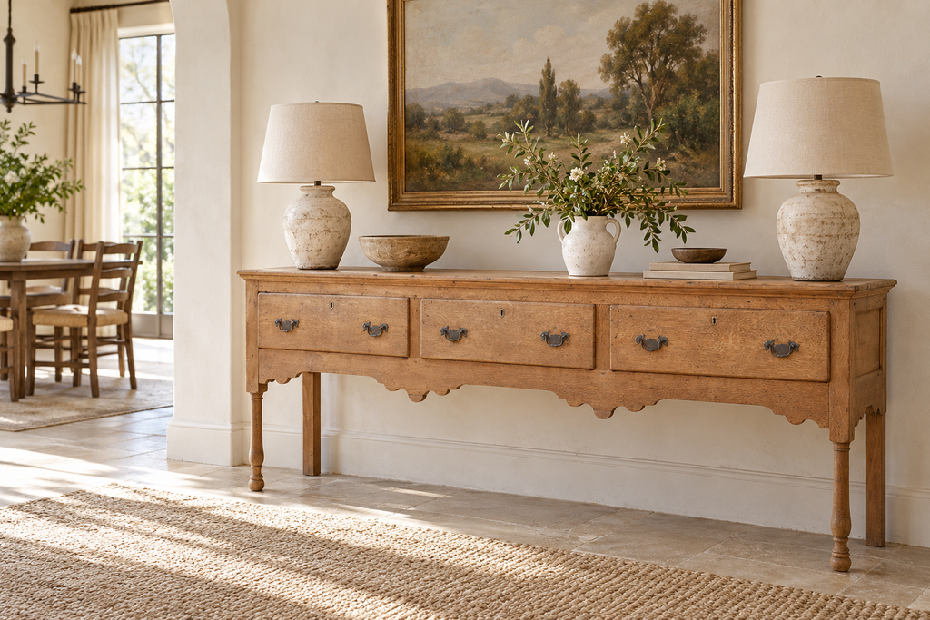 Late 18th Century Stripped Oak English Console