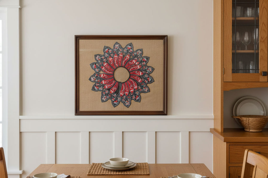 Framed Chinese Embroidered Ceremonial Collar (Trade)