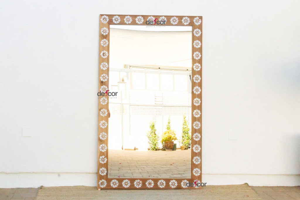 Full Length Mother of Pearl Inlay Floor Mirror