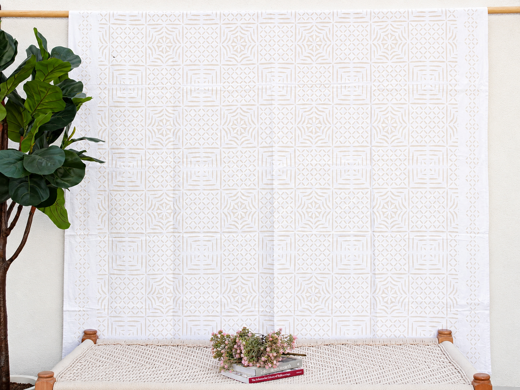Gardenia Grace Handmade Floral Applique Bedcover