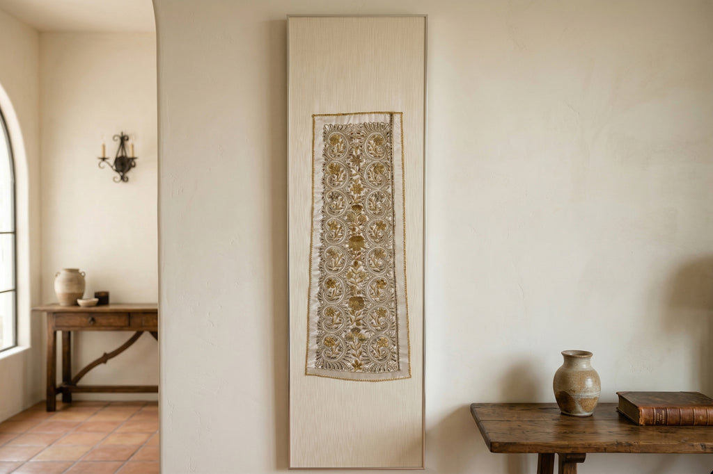 Gilded Stole, Antique Indo-Spanish Zardozi Textile (Trade)
