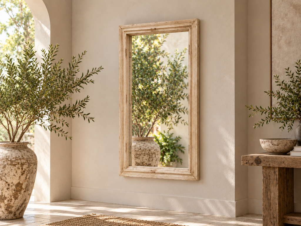 Grand Sun Bleached Architectural Teak Mirror