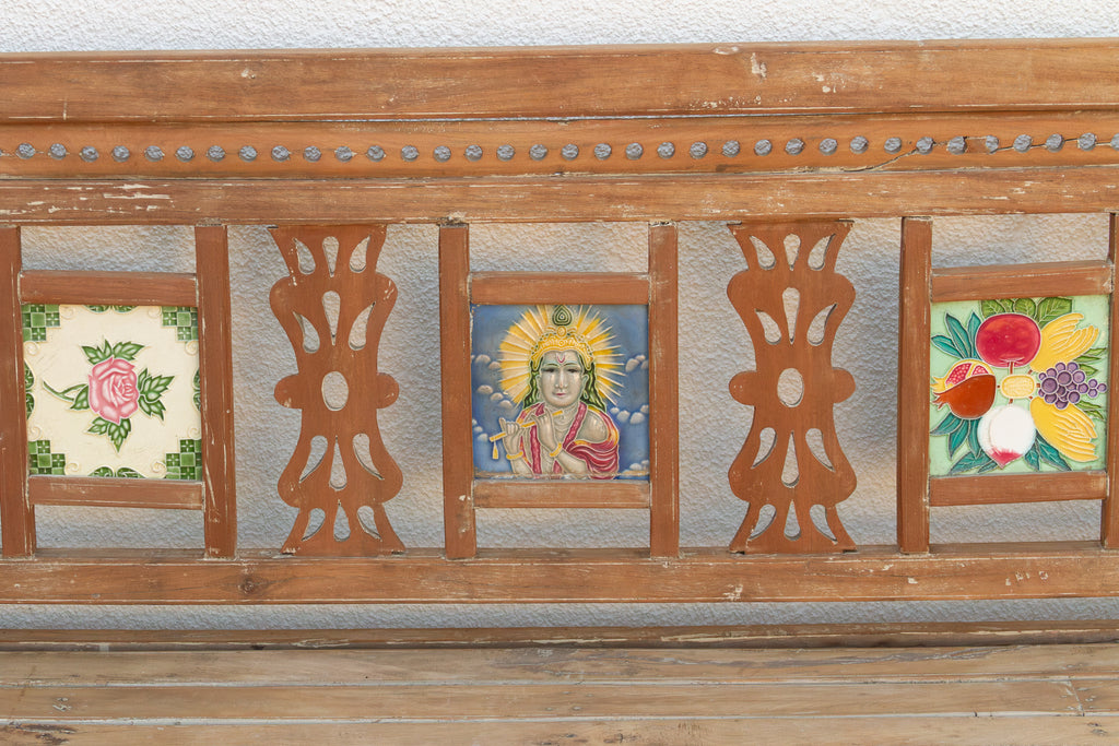 Antique Indian Raj Teak Bench