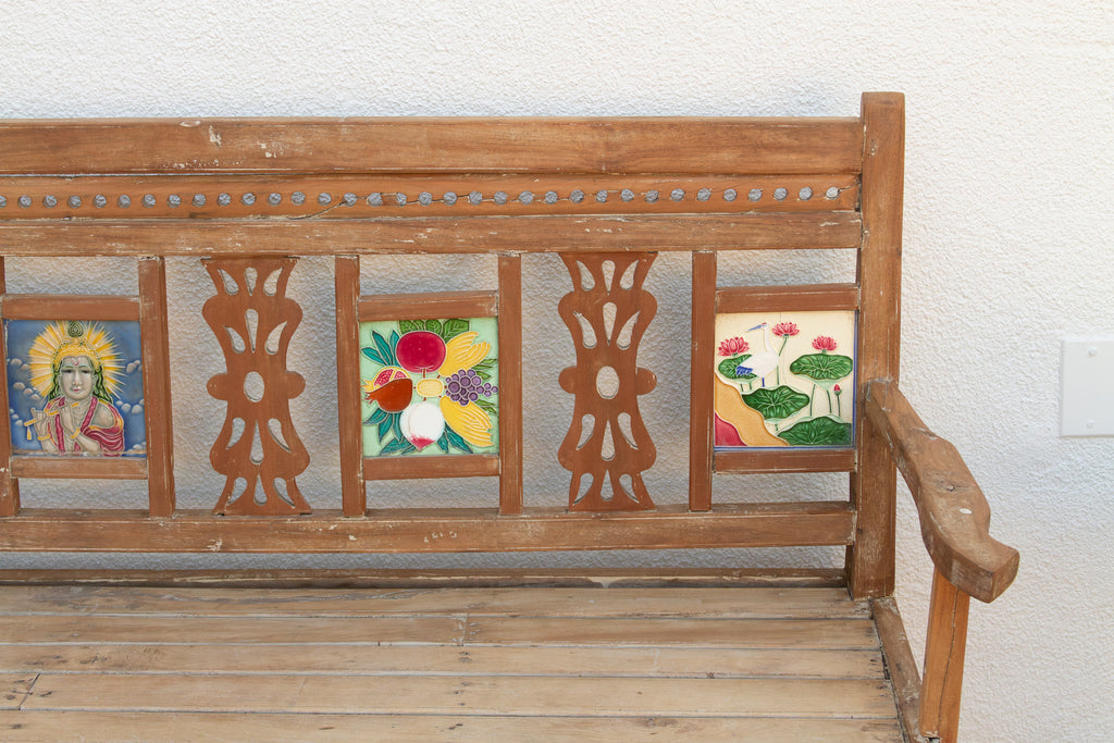 Antique Indian Raj Teak Bench