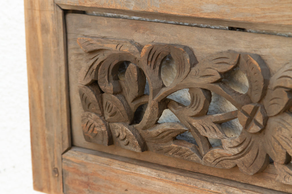 Hand-Carved Asian Architectural Panel