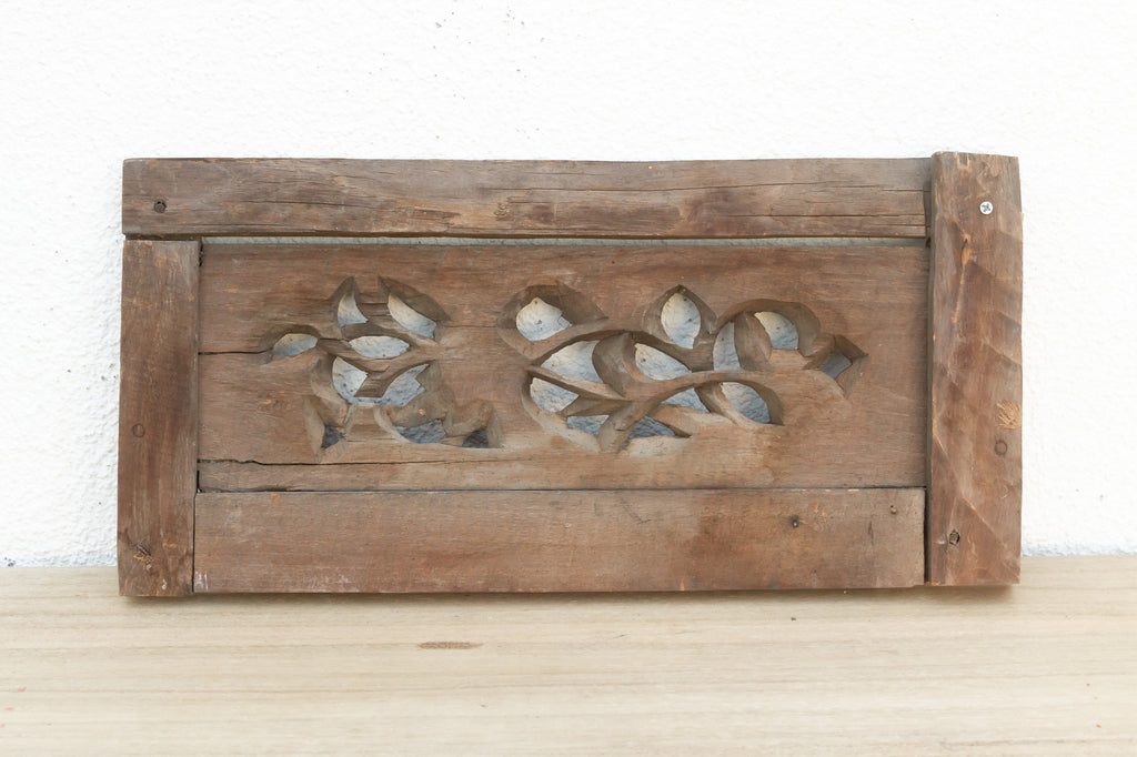 Hand-Carved Asian Architectural Panel