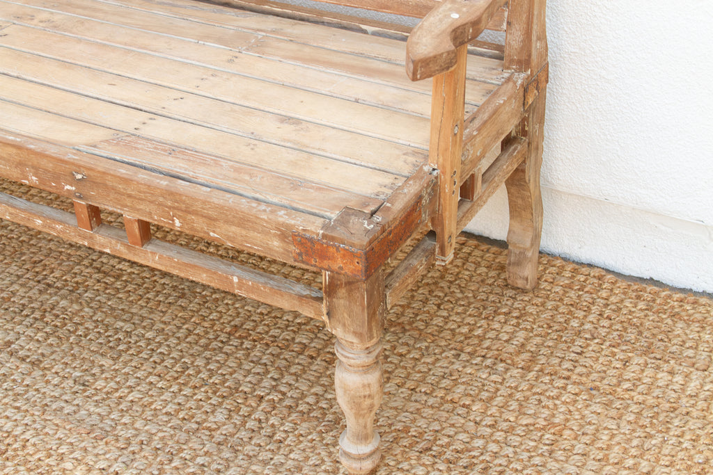 Antique Indian Raj Teak Bench