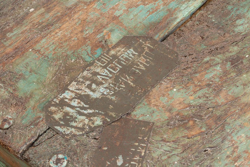 Antique Verdigris Teak Takhat Coffee Table (Trade)