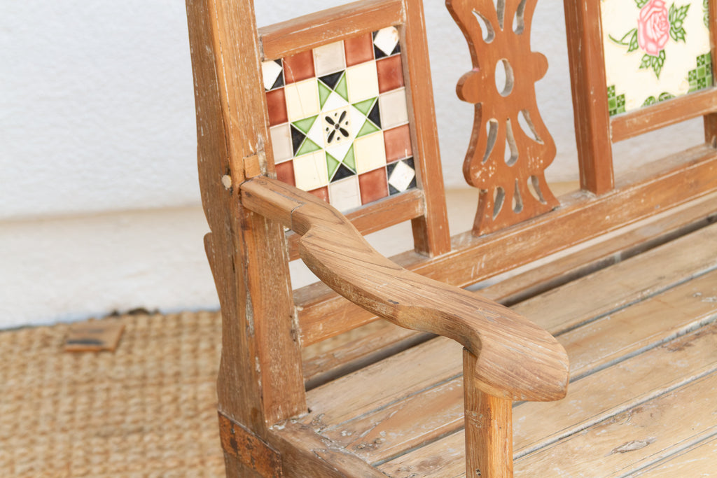 Antique Indian Raj Teak Bench