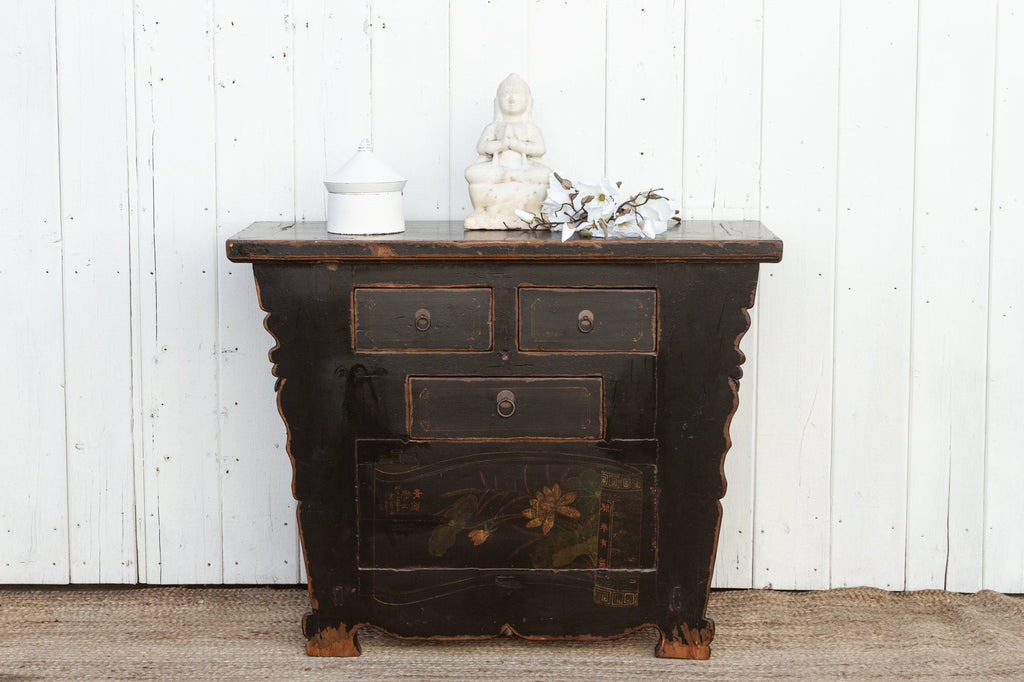 Antique Painted Black Mongolian Dresser (Trade)