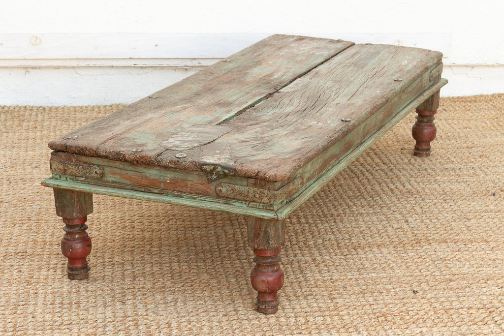 Antique Verdigris Teak Takhat Coffee Table (Trade)