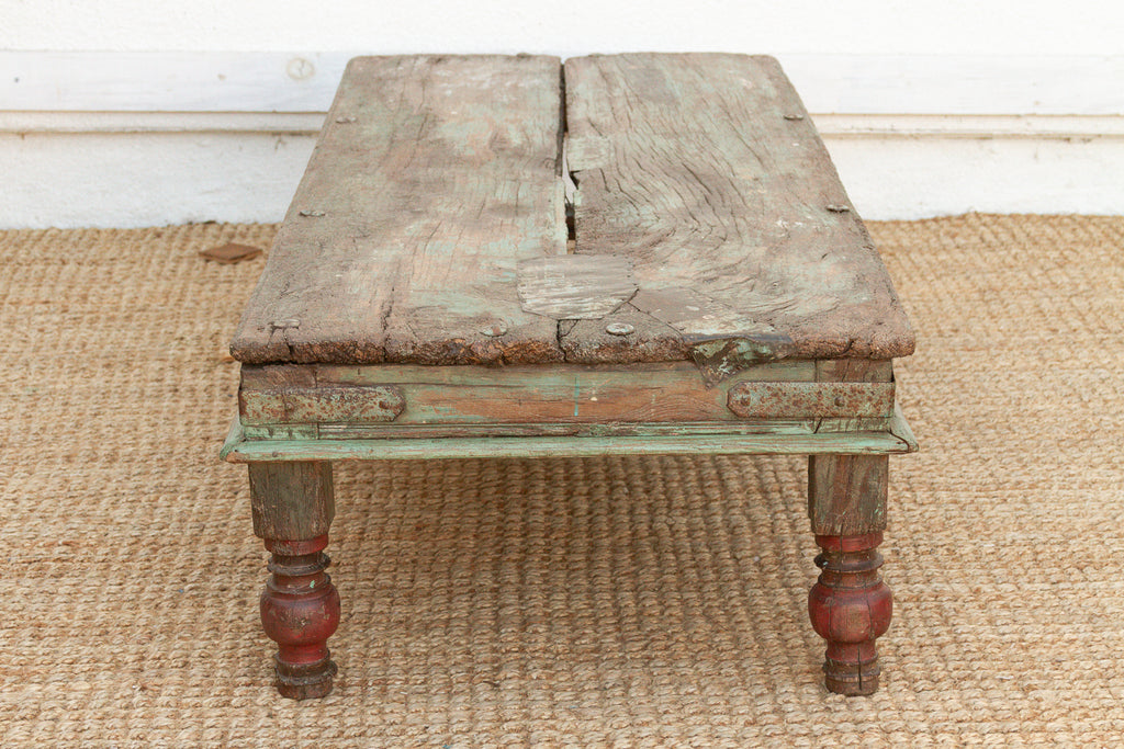 Antique Verdigris Teak Takhat Coffee Table (Trade)