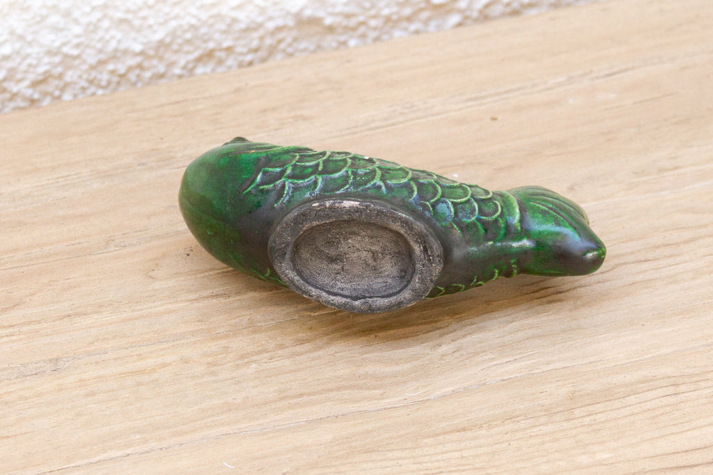 Antique Green Glaze Fish Scholar’s Ink Holder (Trade)