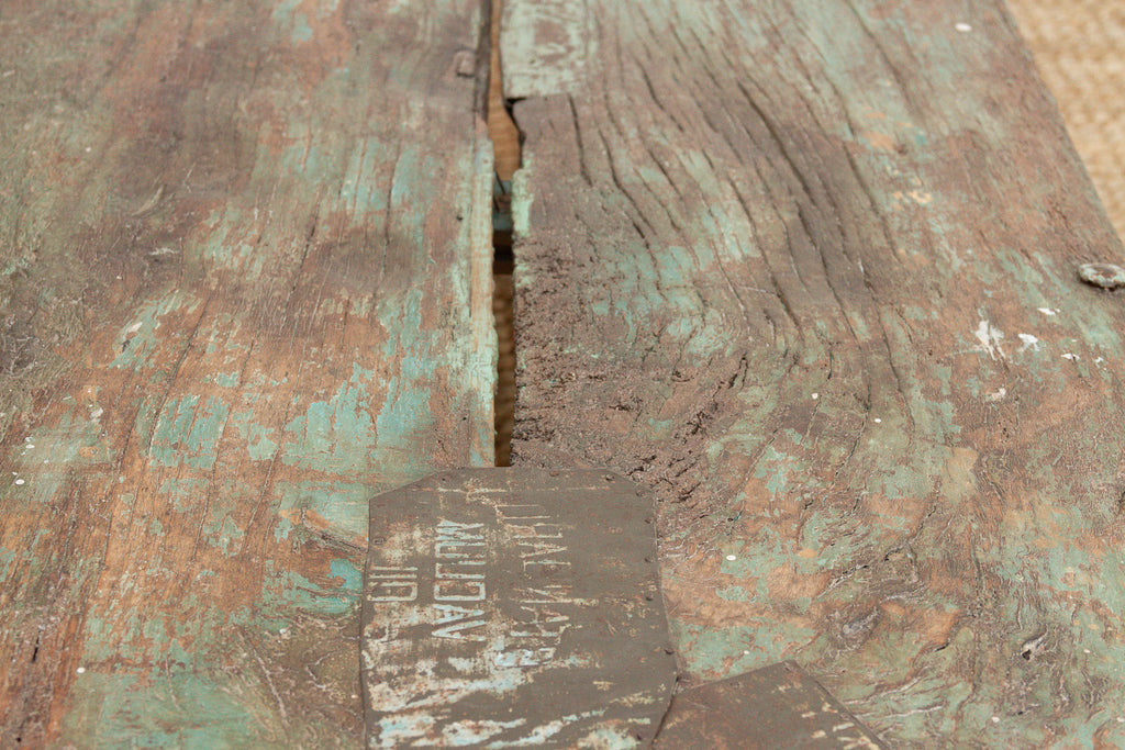 Antique Verdigris Teak Takhat Coffee Table (Trade)