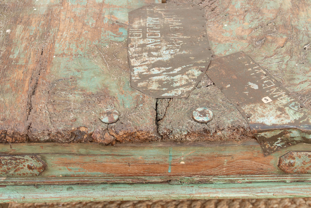 Antique Verdigris Teak Takhat Coffee Table (Trade)