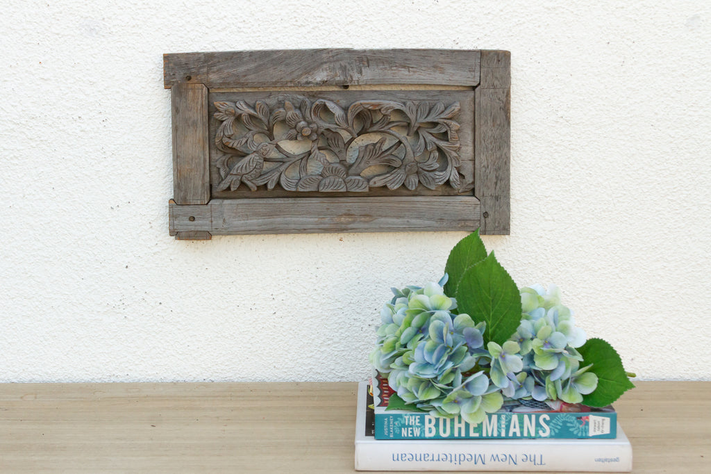 Oxidized Teak Wood Carved Wall Art