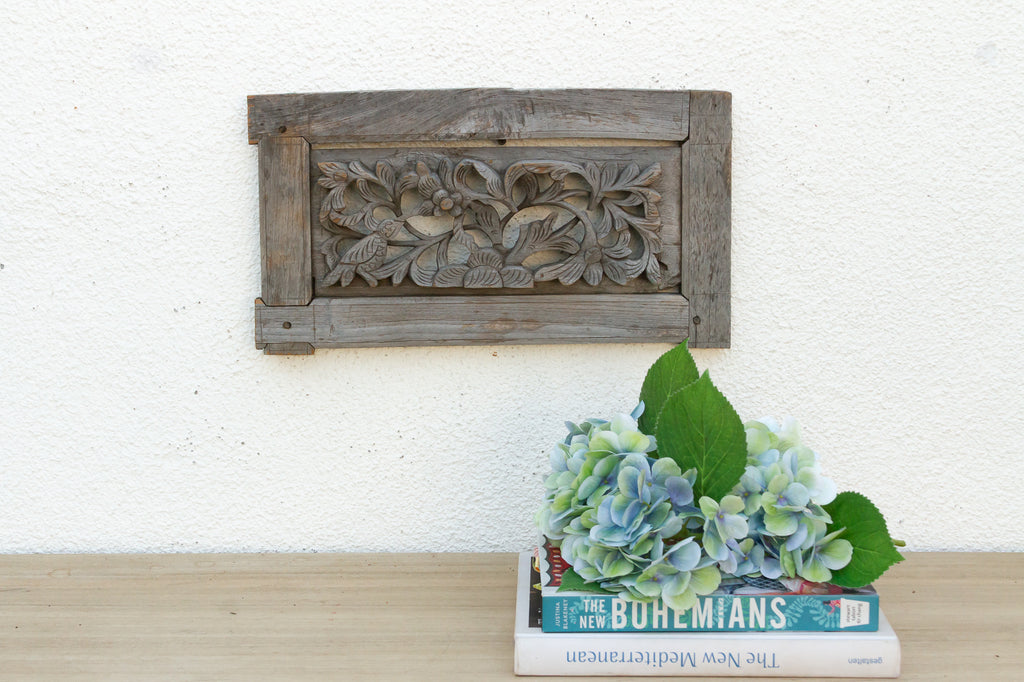 Oxidized Teak Wood Carved Wall Art