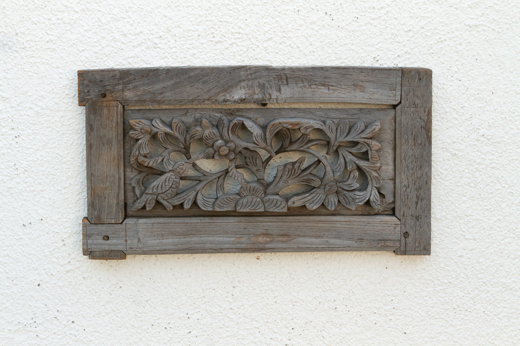 Oxidized Teak Wood Carved Wall Art