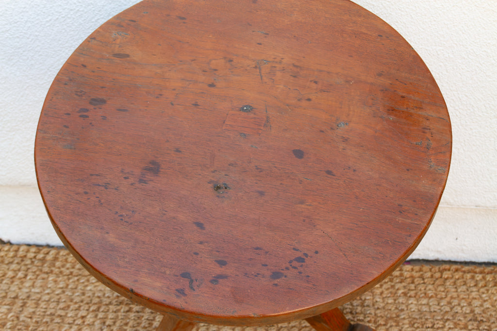 Antique Colonial Teak Round End Table
