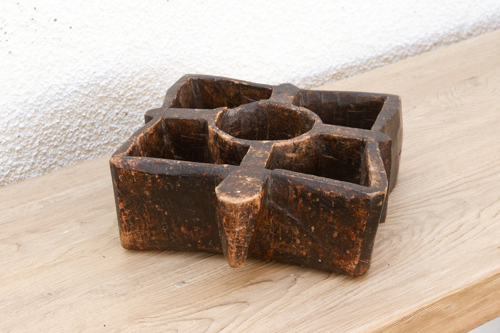 Farmhouse Hand Carved Spice Tray (Trade)