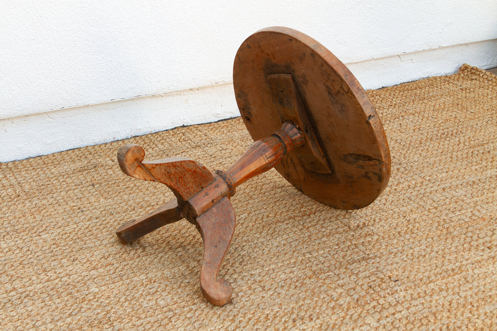 Antique Colonial Teak Round End Table