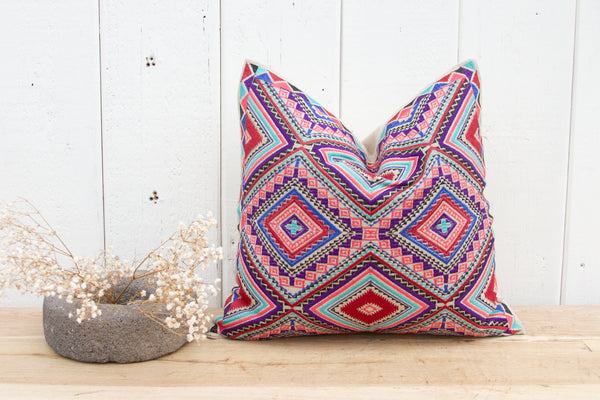 Mia Tenejapa Silk Embroidered Pillow Cover