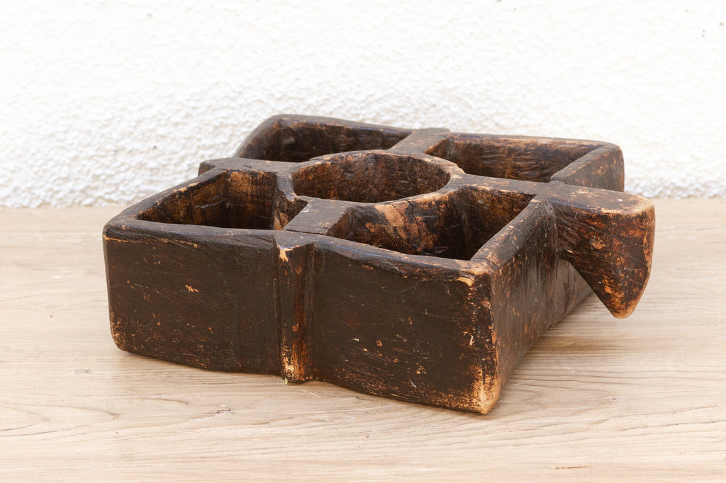 Farmhouse Hand Carved Spice Tray (Trade)