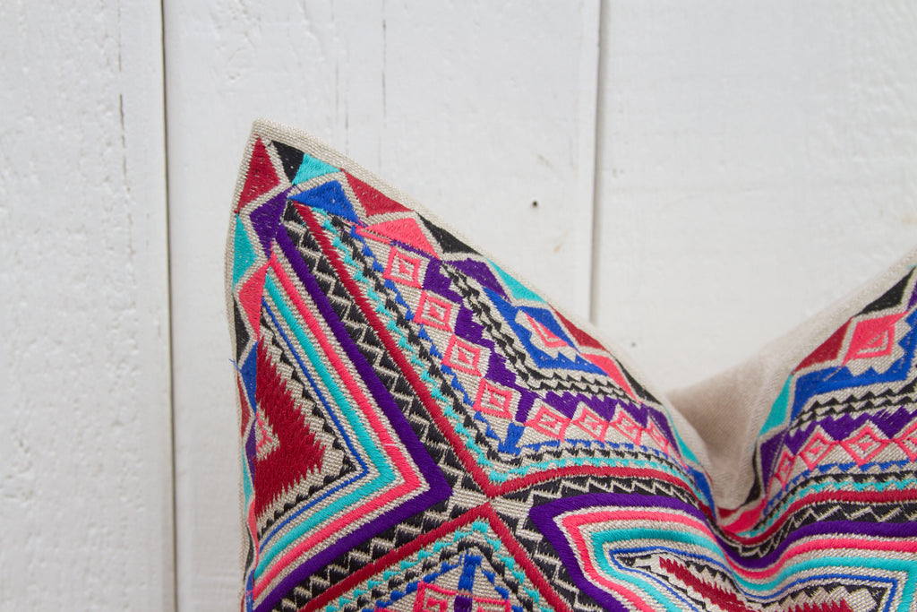 Mia Tenejapa Silk Embroidered Pillow (Trade)