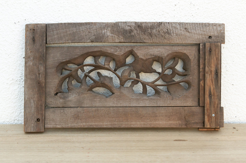 Oxidized Teak Wood Carved Wall Art
