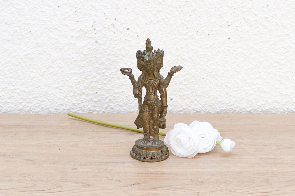 Petite Antique Nepalese Brahma Statue (Trade)