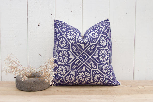 Azul Tenejapa Silk Embroidered Pillow Cover