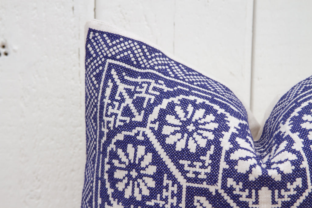 Azul Tenejapa Silk Embroidered Pillow Cover