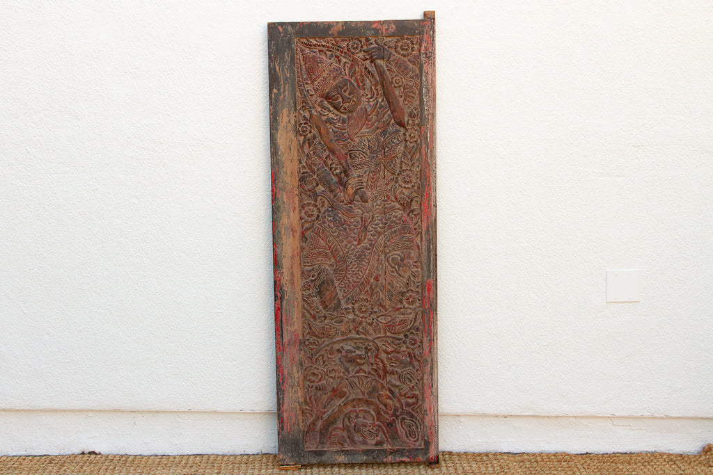 Antique Painted Thai Door Panel