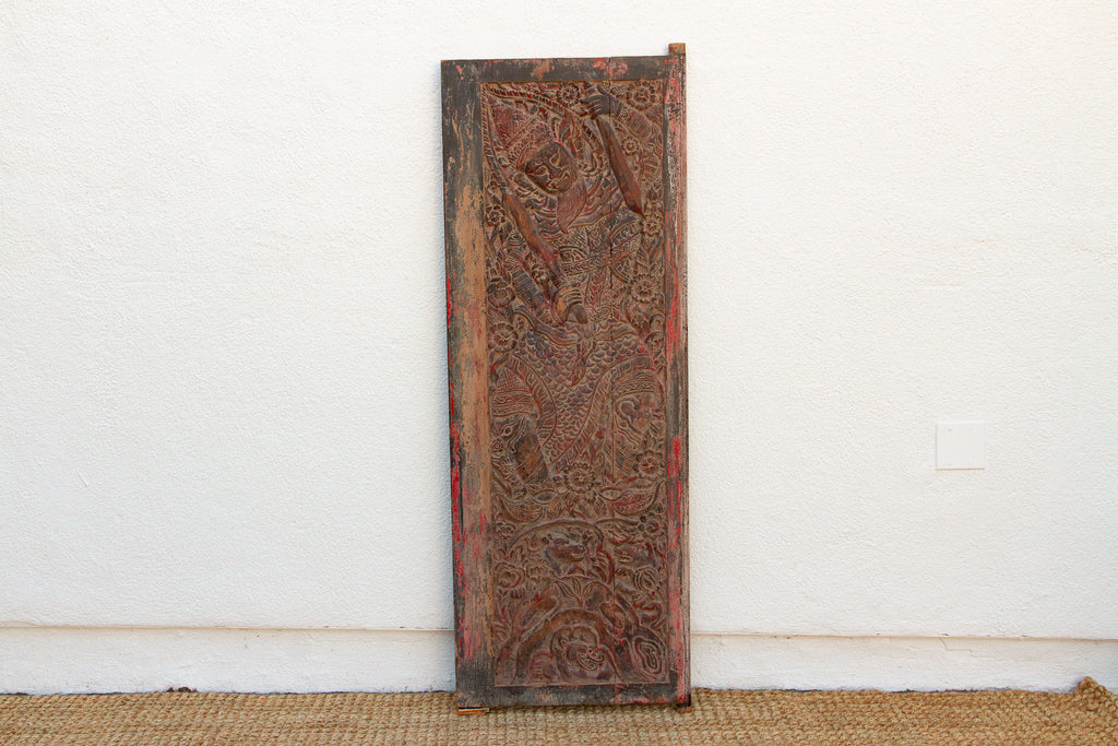 Antique Painted Thai Door Panel