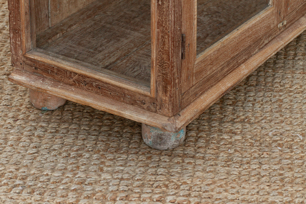 Antique Whitewash Teak Apothecary Glass Cabinet (Trade)