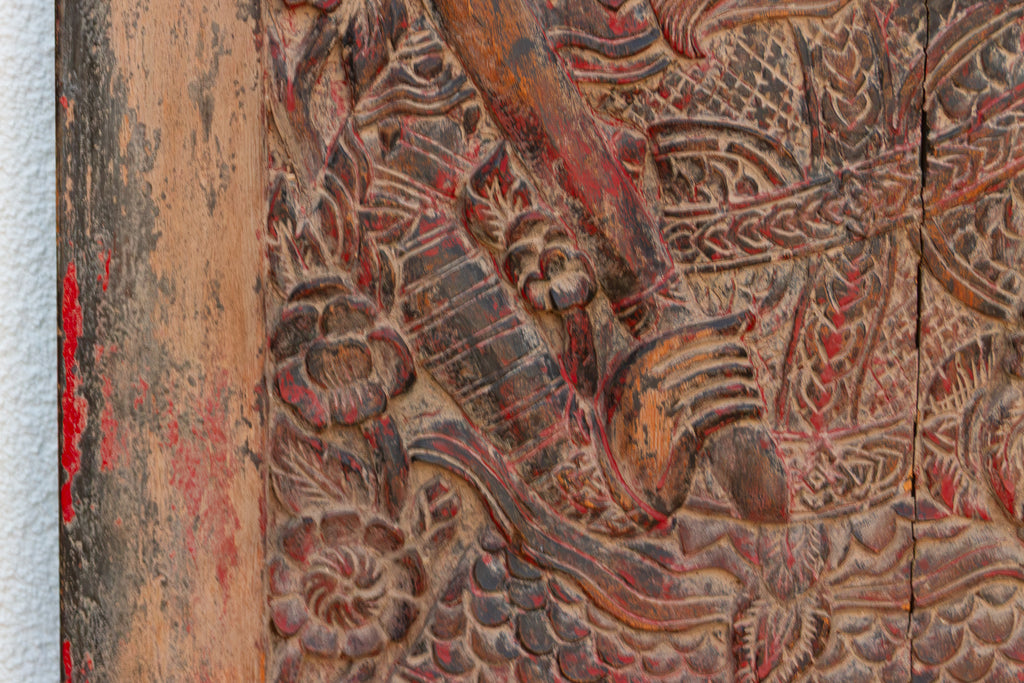 Antique Painted Thai Door Panel