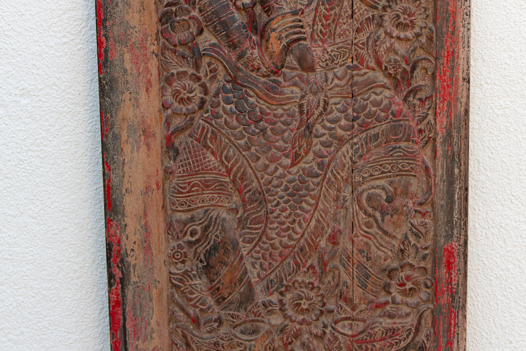 Antique Painted Thai Door Panel