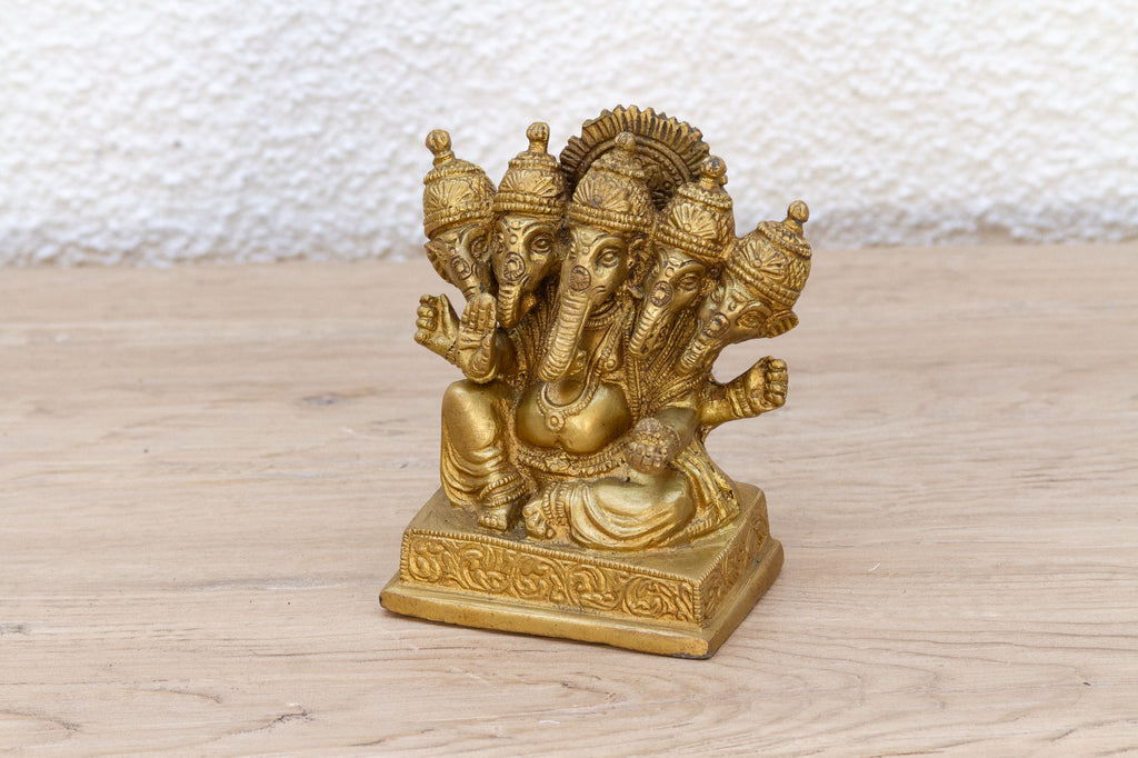 Antique Five-Headed Guardian Ganesha Statue (Trade)