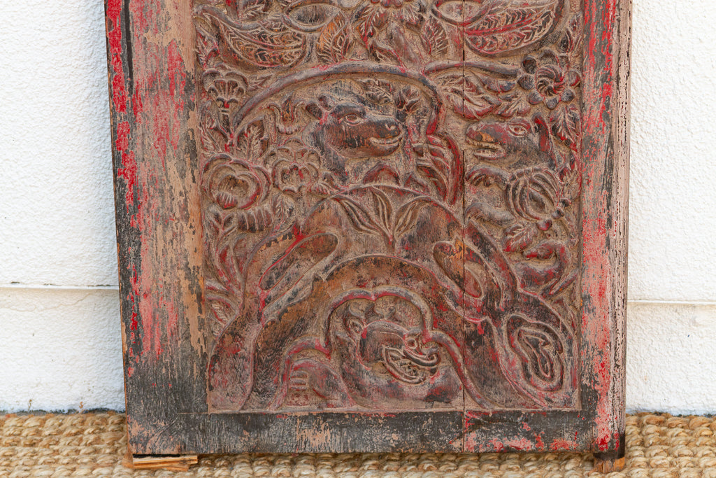 Antique Painted Thai Door Panel
